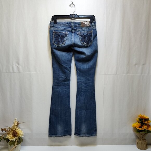 MEK DNM Frisco Bootcut Distressed Denim Jeans W25 x 32L Handcrafted Cotton Blend - Picture 2 of 10